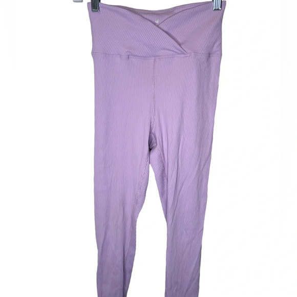 Years of Ours x Bandier Womens Crossover Ribbed Leggings Size Medium Lavender - Picture 3 of 9